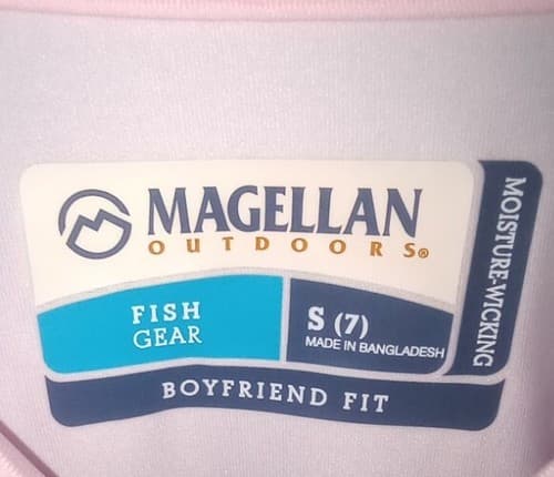 Magallan Girl's Fish Gear Boyfriend Fit Fishing Shirt Size Small 7.New With Tags - Thumbnail 2