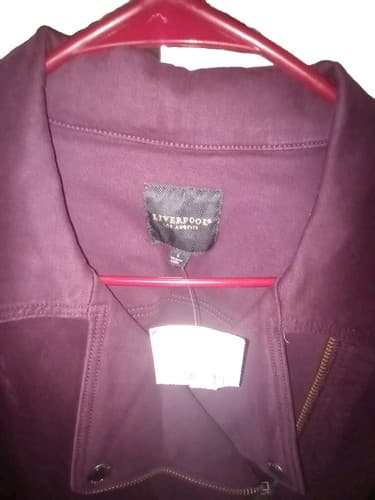 Liverpool Los Angeles Womens Purple Full Zip Denim Jacket Size Lg.New With Tags" - Thumbnail 2