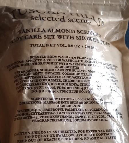 Tuscan Hill Scents Vanilla Almond Scented Body Care 3 Piece Set. - Thumbnail 2