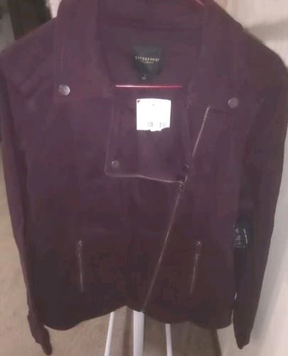 Liverpool Los Angeles Womens Purple Full Zip Denim Jacket Size Lg.New With Tags" - Thumbnail 5