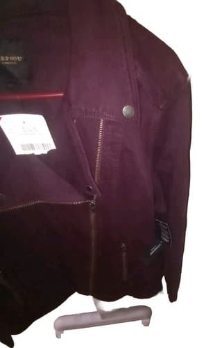 Liverpool Los Angeles Womens Purple Full Zip Denim Jacket Size Lg.New With Tags" - Thumbnail 3