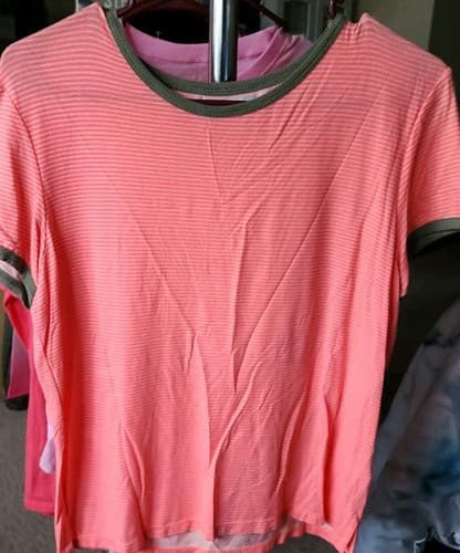 American Eagle Outfitters Pink/Green Large Women's Casual Shirt. - Image 1