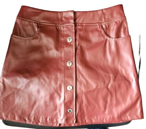 Amy Byer Med Mini Skirt w/ Snaps Terra Cotta, Size 14. RN# 31310. - Thumbnail 2