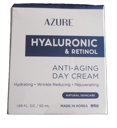 Azure Hyaluronic & Retinol Anti-Aging Day Cream Wrinkle Reducing 1.69 fl oz/50ml - Image 1