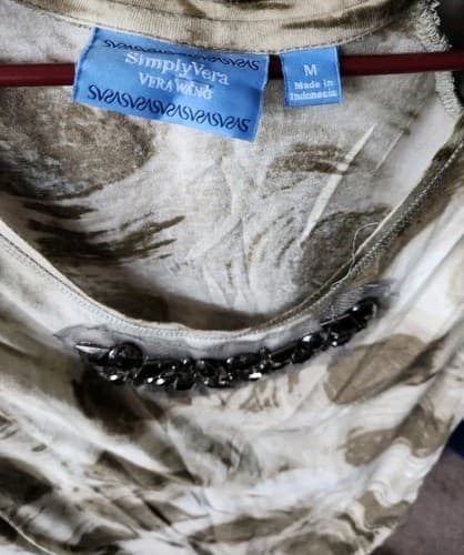 Simply Vera Vera Wang Women's Blouse Size M Color Green - Thumbnail 4