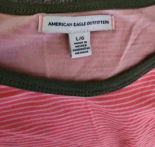 American Eagle Outfitters Pink/Green Large Women's Casual Shirt. - Thumbnail 8