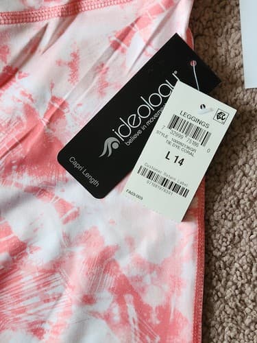 IDEOLOGY GIRLS FLORAL ATHLETIC CAPRI LENGTH LEGGINGS NEW W/TAGS SIZE Large 14 - Thumbnail 2