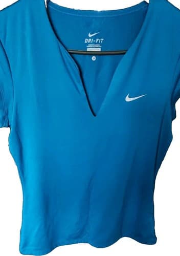 Nike Dri-Fit Women Blue Active T-Shirt M. - Image 1