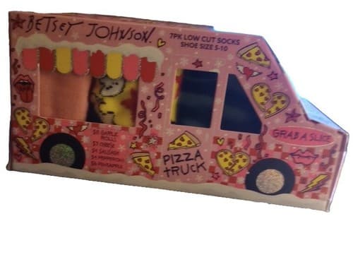 Betsey Johnson Pizza Truck Novelty Socks 7 Pack Low Cut Sz 5-10 NEW! - Thumbnail 2