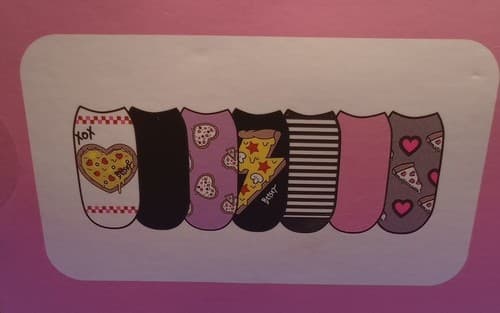 Betsey Johnson Pizza Truck Novelty Socks 7 Pack Low Cut Sz 5-10 NEW! - Thumbnail 6