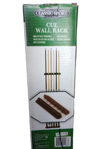 New Classic Sports Pool Stick Holder Wood Wall Mount Cue Stick Rack Holder 2pcs - Thumbnail 3