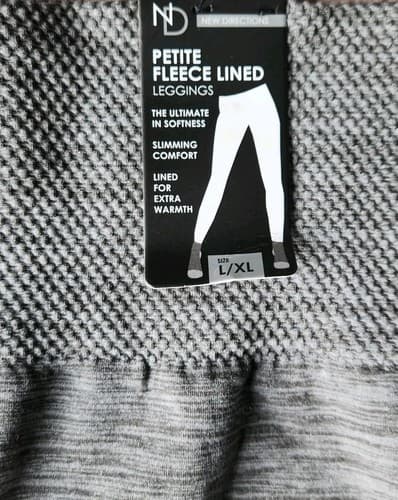 New Direction Womens Gray Check Petite Fleece Leggings Size XLarge. - Thumbnail 4