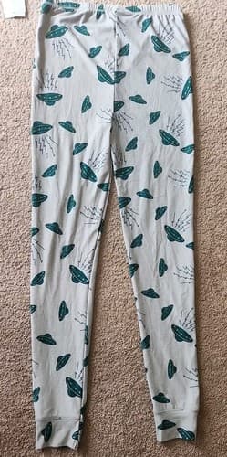 Country Club Under Water Gray/Green Graphic UFO Print Pajama Pants. - Thumbnail 4