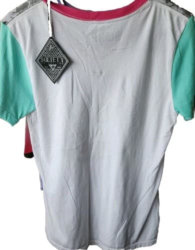 Society Live The Dream Of The Sun Medium Wht/green Tee Shirt. New With Tags. - Thumbnail 3