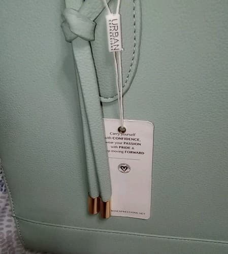 Urban Expressions Women's Oriana Double Zip Work Satchel Bag Light Mint Green. - Thumbnail 6