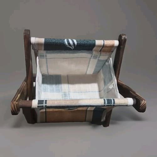 Miniature Handmade Wooden Folding Laundry Hamper (Size 6” X 6”) - Thumbnail 3