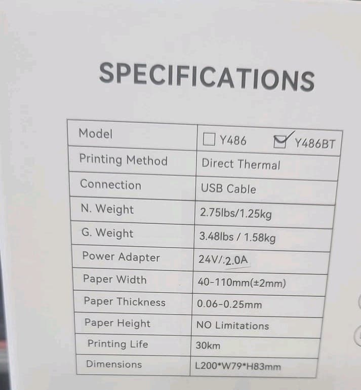 Thermal Desktop Label Printer Open Box USB Connection.(Y486BT)Same Day Shipping. - Thumbnail 3