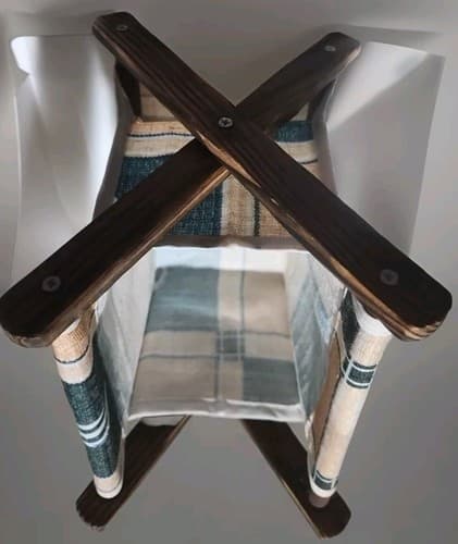 Miniature Handmade Wooden Folding Laundry Hamper (Size 6” X 6”) - Thumbnail 5