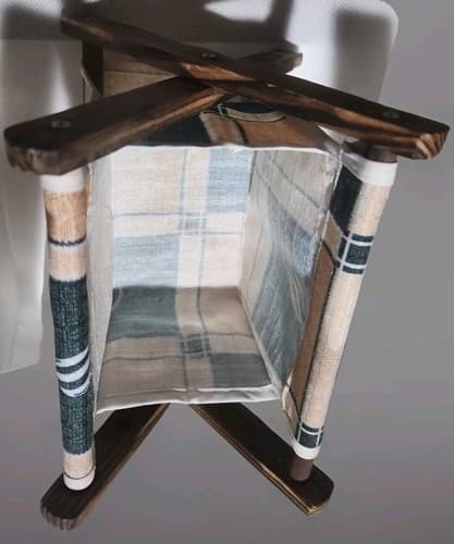 Miniature Handmade Wooden Folding Laundry Hamper (Size 6” X 6”) - Thumbnail 6