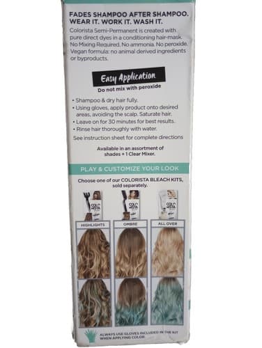 Loreal Colorista Semi-Permanent Temporary Hair Color #AQUA700 - Thumbnail 5