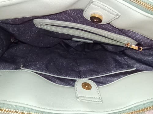 Urban Expressions Women's Oriana Double Zip Work Satchel Bag Light Mint Green. - Thumbnail 5