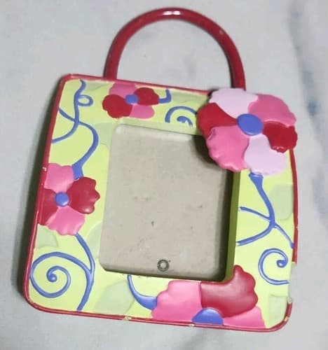 Flip Flop+Purse Picture Frames Set of 2:Green/Pink Red Beach Flower Mini Decor. - Thumbnail 5