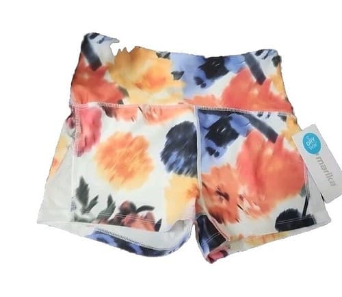 NWT Marika Women's Large Jane High Rise Hottie Shorts Ocean Wave Blurred Floral. - Thumbnail 3