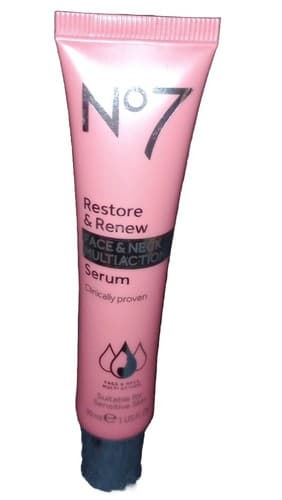 No7 Restore & Renew Multi Action Face & Neck Serum 1oz- No Box - Image 1