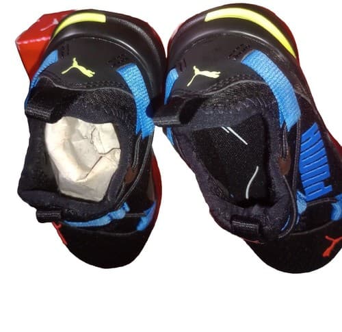 NEW KIDS TODDLER SZ 6C PUMA RS-X RUNNING SHOE SNEAKER BLACK BLUE NEON. - Thumbnail 6