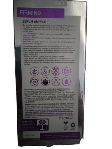 Global Beauty Care (7) Hydrating Serum Ampoules Firming With Collagen Peptides. - Thumbnail 2