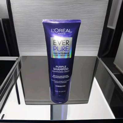 L'Oreal Paris EverPure Sulfate Free Brass Toning Purple Shampoo for Blonde 6.8oz - Image 1