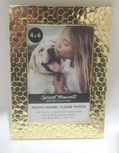 4x6 Photo Picture Frame Gold Honeycomb Glass Pane(2-Lot) Fast Same Day Shipping. - Thumbnail 2
