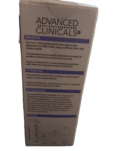 Advanced Clinicals 5-in-1 Multi Correction Eye Serum Retinol Collagen Vitamin C - Thumbnail 3