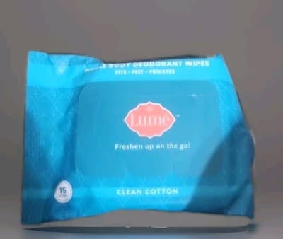 LUME ACIDIFIED Deodorant Wipes 15 CT Clean Cotton Pits & Privates Odor Control. - Thumbnail 2