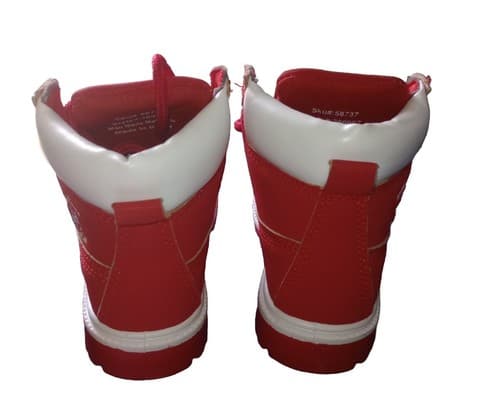 Beverly Hills Polo Club High-Top Lace Up Red Cuffed Ankle Booties SIZE 6. - Thumbnail 3