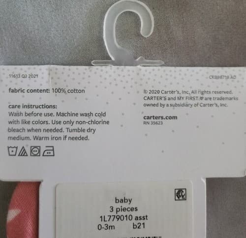 carters NWT newborn girls 3-pack mittens - Thumbnail 4