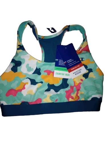 Champion Women's Abstract Camo Absolute Eco Sports Bra B6804P Size Small - Image 1