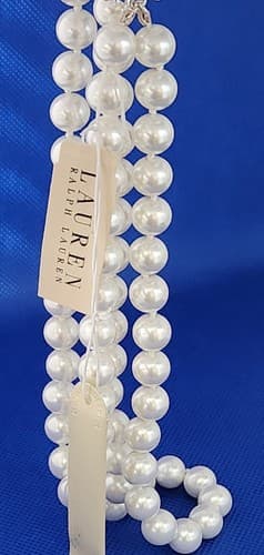 LAUREN Ralph Lauren Knotted Faux Pearl Necklace NWT 48.5" Retail For $64. - Image 1