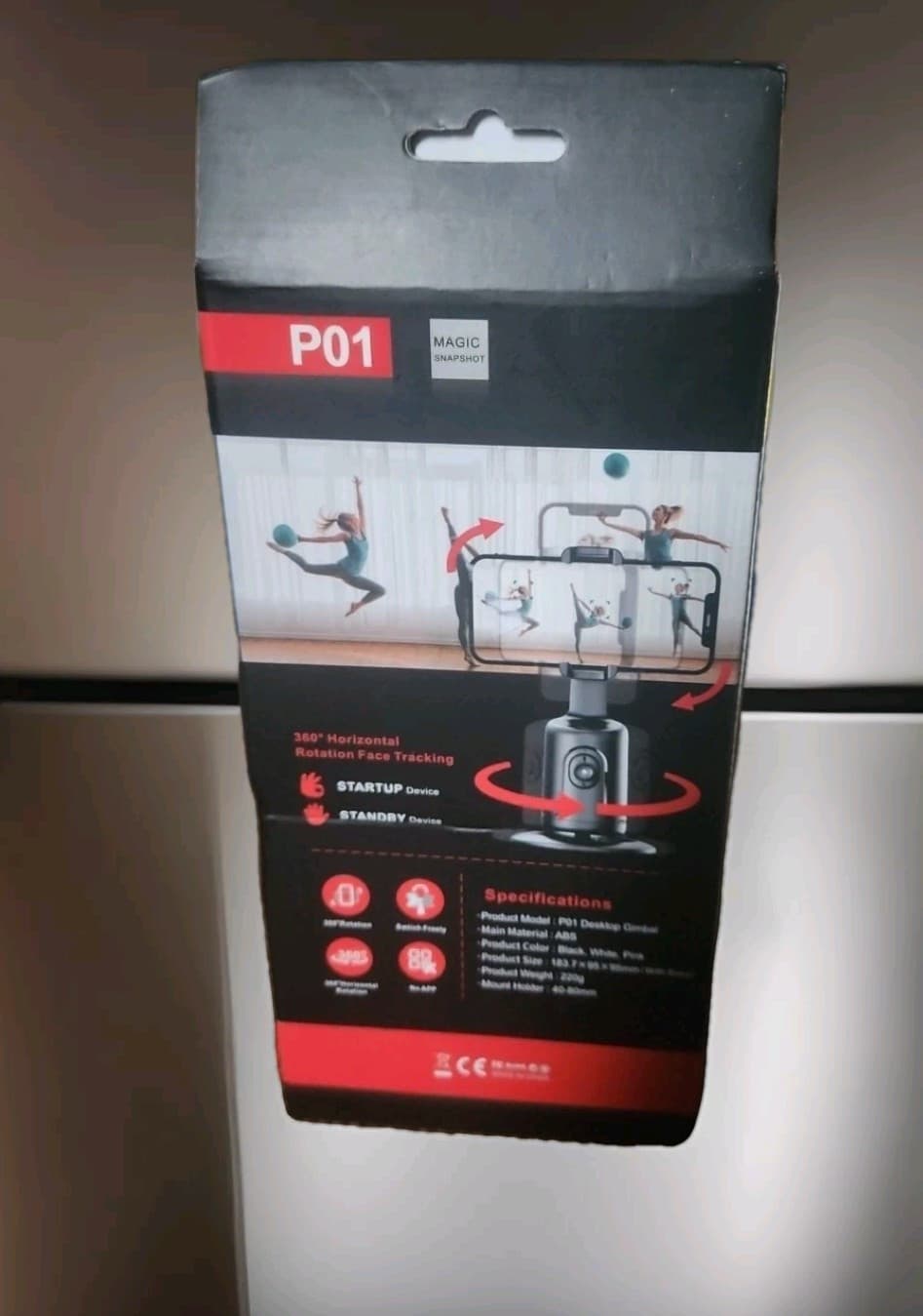 360° Rotation Auto Face Tracking Camera Gimbal Stabilizer Selfie Stick Tripod C - Thumbnail 3