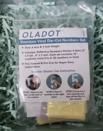 NEW OLADOT Premiun Vinyl Die-Cut Slive Numbers Set, 4in and 3 inch Number Set. - Image 1