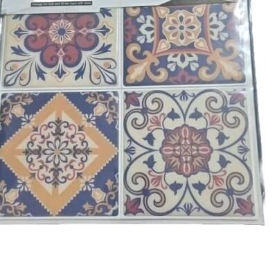 Peel and Stick Room Decor Backsplash Mexican Tile Stickers 4 Sheets=16 Tiles. - Thumbnail 4