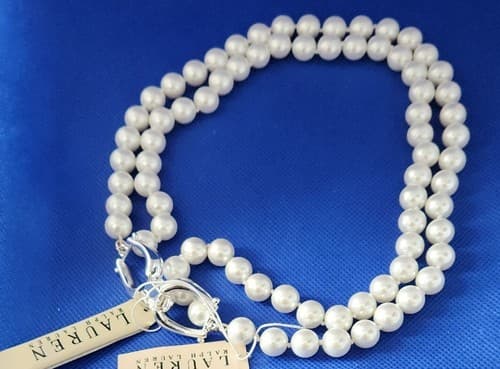 LAUREN Ralph Lauren Knotted Faux Pearl Necklace NWT 48.5" Retail For $64. - Thumbnail 2