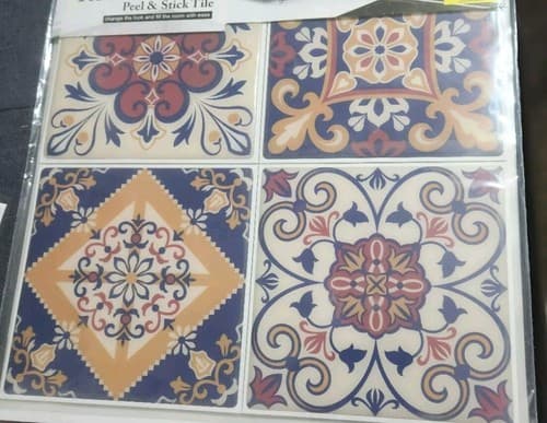 Peel and Stick Room Decor Backsplash Mexican Tile Stickers 4 Sheets=16 Tiles. - Thumbnail 3