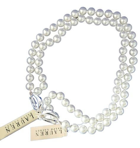 LAUREN Ralph Lauren Knotted Faux Pearl Necklace NWT 48.5" Retail For $64. - Thumbnail 4