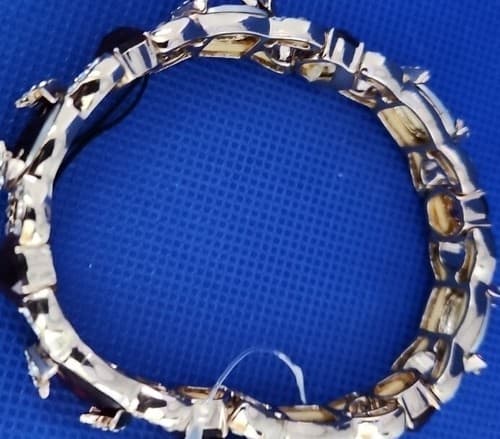 $38 ANNE KLEIN Red Stone Gold Tone Stretch Bracelet A4 - Thumbnail 2