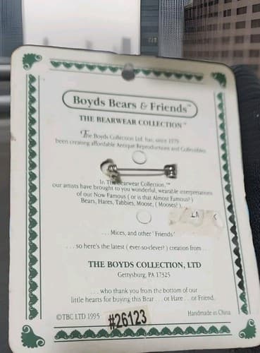 Vintage 1995 Boyd's Bear Headwear Pin New In Packaging #26123 - Thumbnail 2