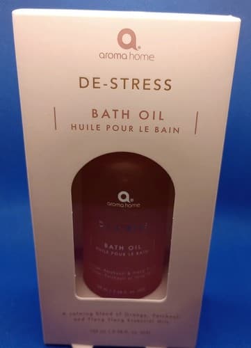 Aroma Home Decstress Bath Oil W/ Patchouli YLANG YLANG* Orange Oil 3.3oz"NIB". - Image 1