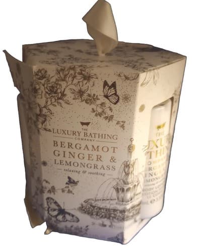 The Luxury Bathing CO Bergamot 3 Pc Travel Shower Gel Body Lotion Bath Gift Set - Image 1