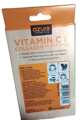 Azure Vitamin C & Collagen Moisturizing Under Eye Pads 5 Pairs NEW Fast Ship . - Thumbnail 2