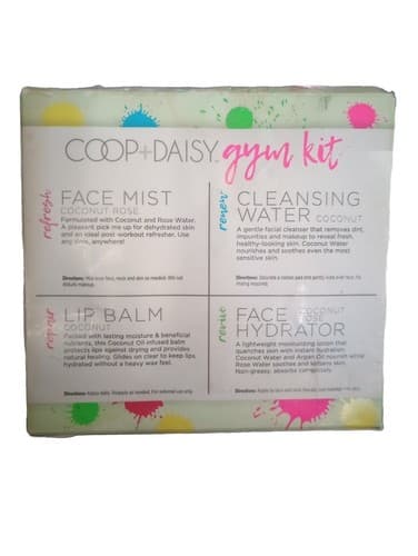 Coop+Daisy Gym Kit Lip Balm Cleansing Water+Face Hydrator Face Mist 4pc. - Thumbnail 4